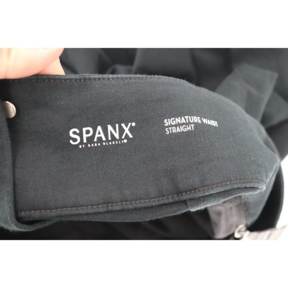 SPANX Jeans Womens Size 31 Signature Waist Straight Leg High Rise Black stretch - Picture 7 of 13